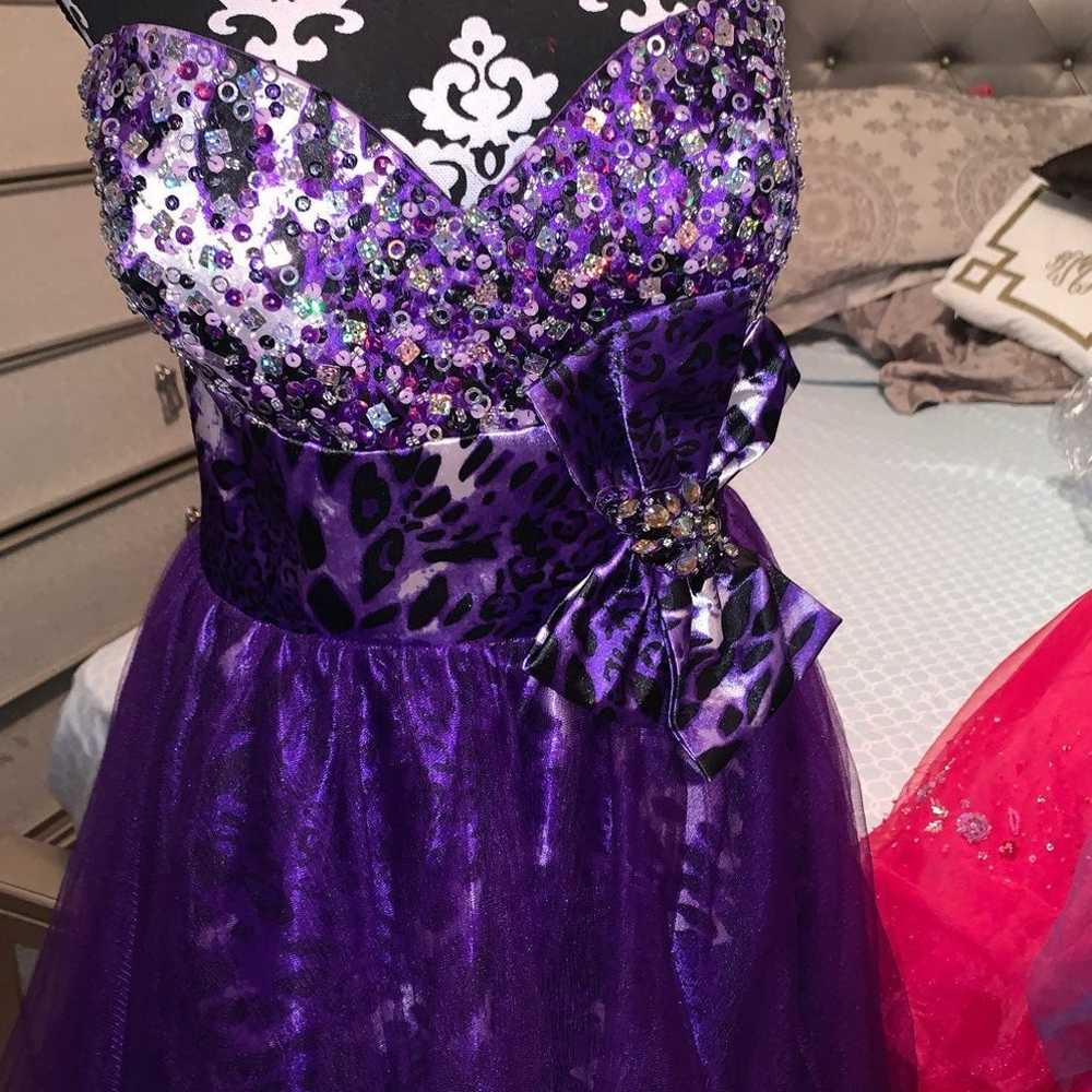 Purple, Black & Silver Semi formal Dress - image 1