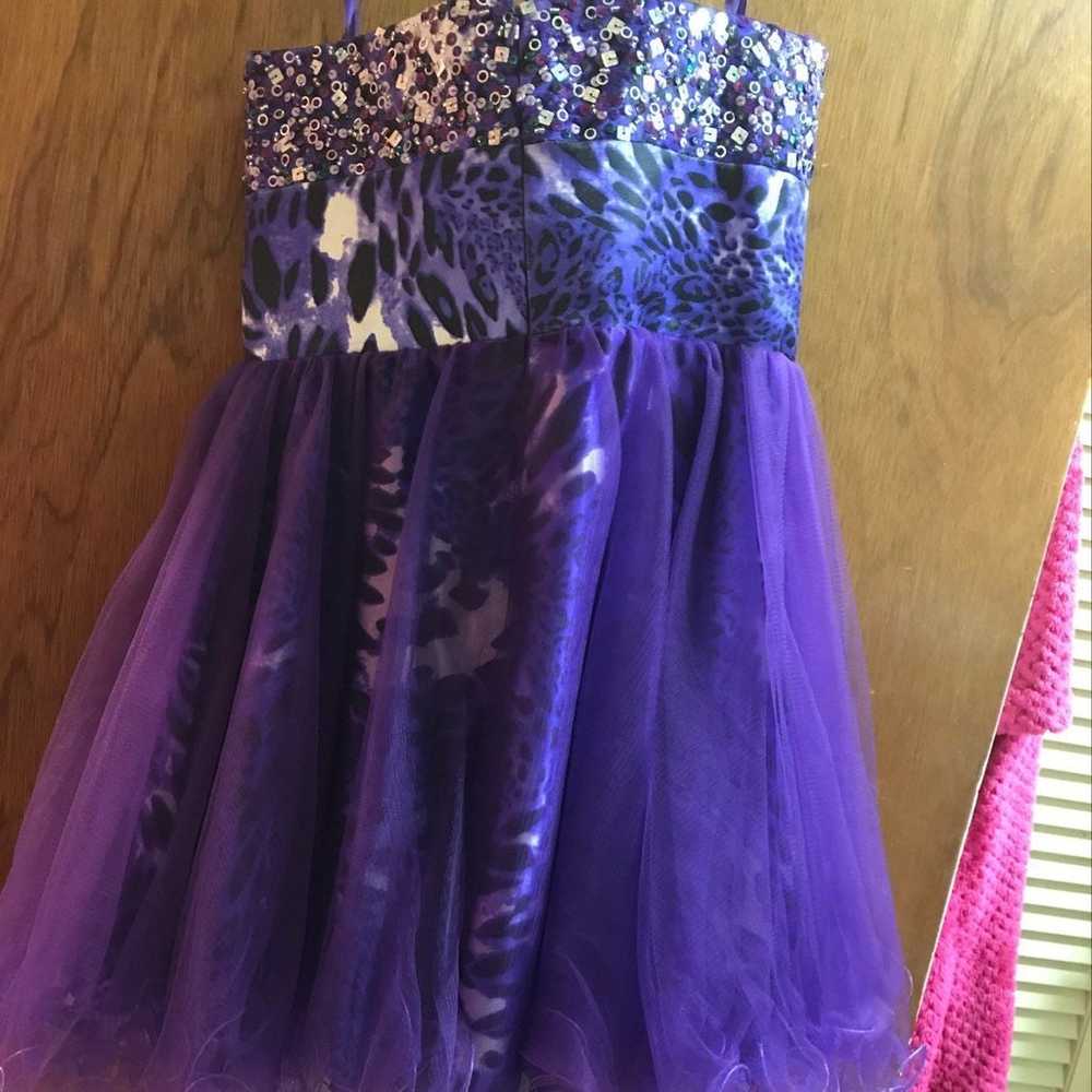 Purple, Black & Silver Semi formal Dress - image 3