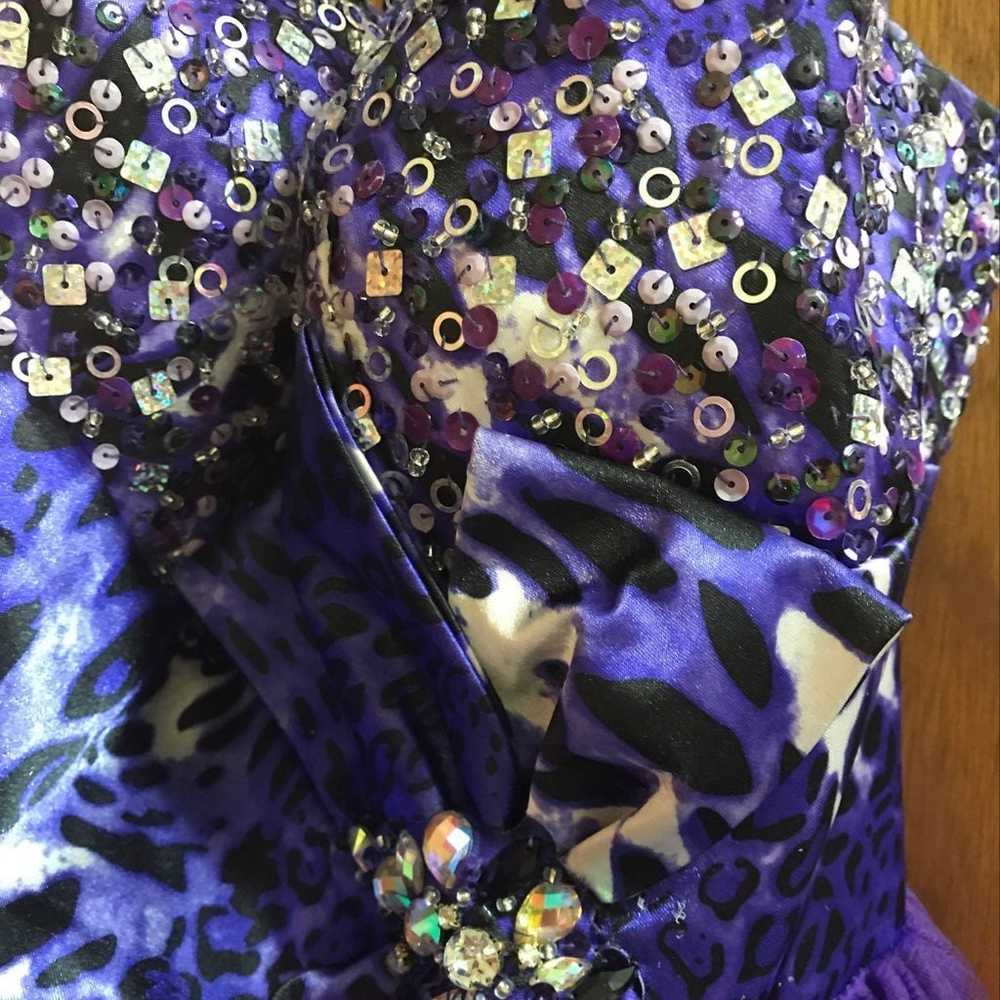 Purple, Black & Silver Semi formal Dress - image 4