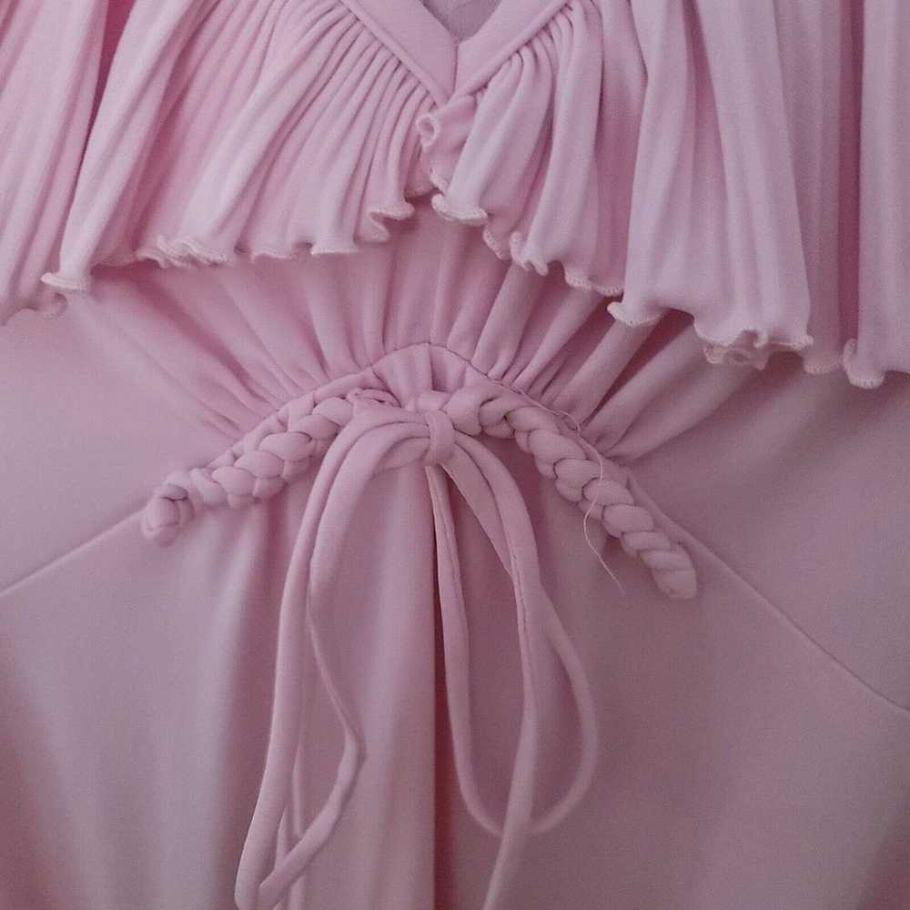 Vintage 80s 70s Dress pink bat angel wing princes… - image 3