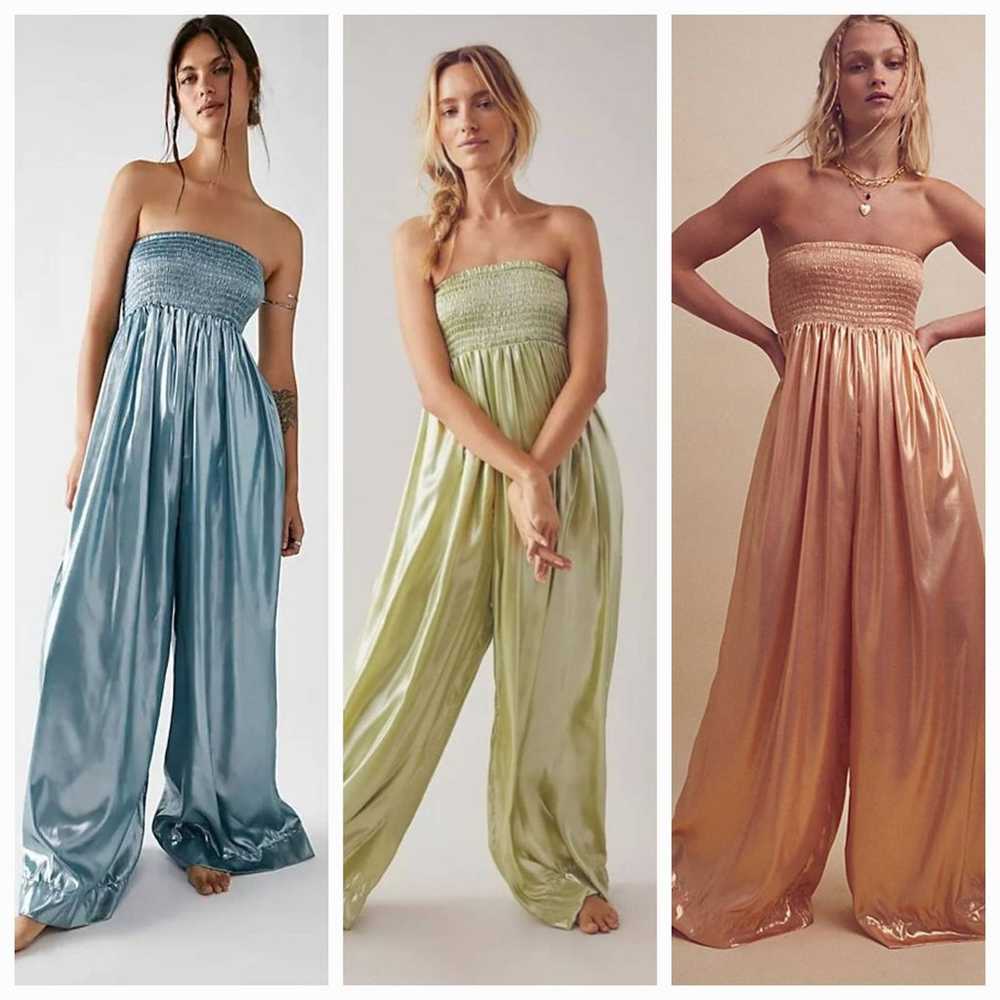 New Free People Julie Metallic Jumpsuit $200 X-SM… - image 1