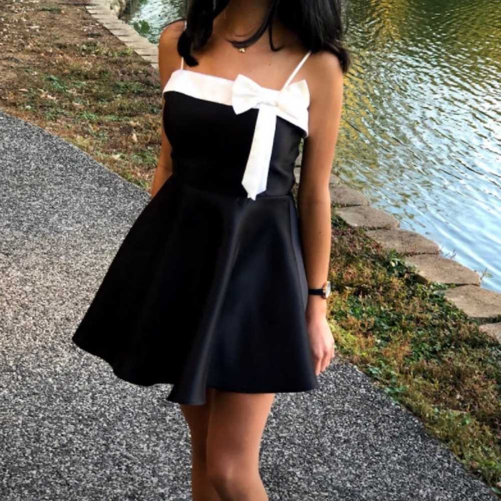 Black and White Bow Mini Dress - image 1