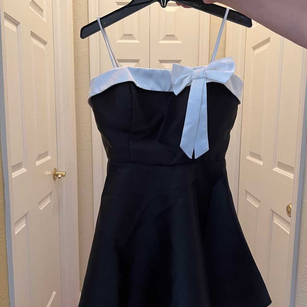 Black and White Bow Mini Dress - image 2