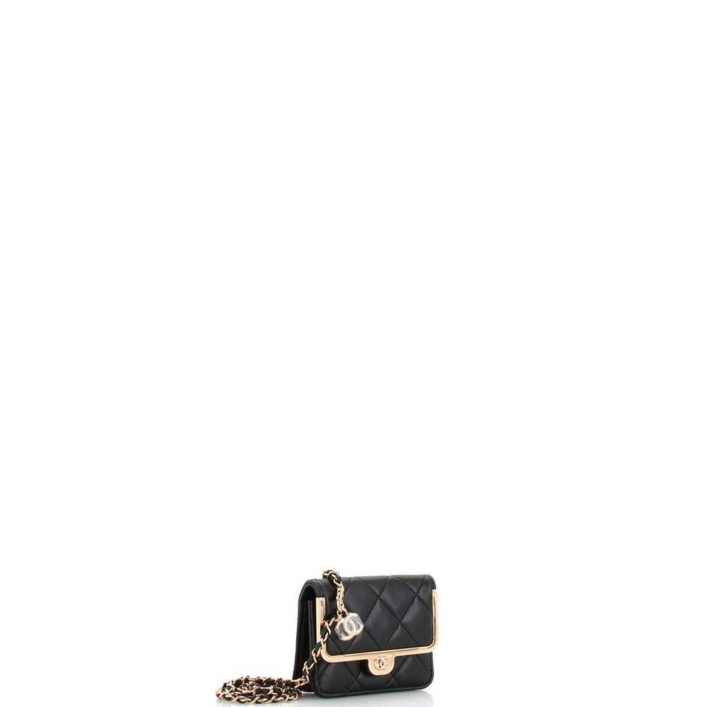 Chanel Metal Bar Chain Belt Bag Quilted Lambskin … - image 3