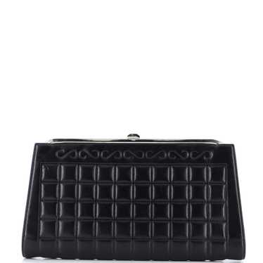 Chanel Square Stitch Frame Clutch Quilted Lambski… - image 1