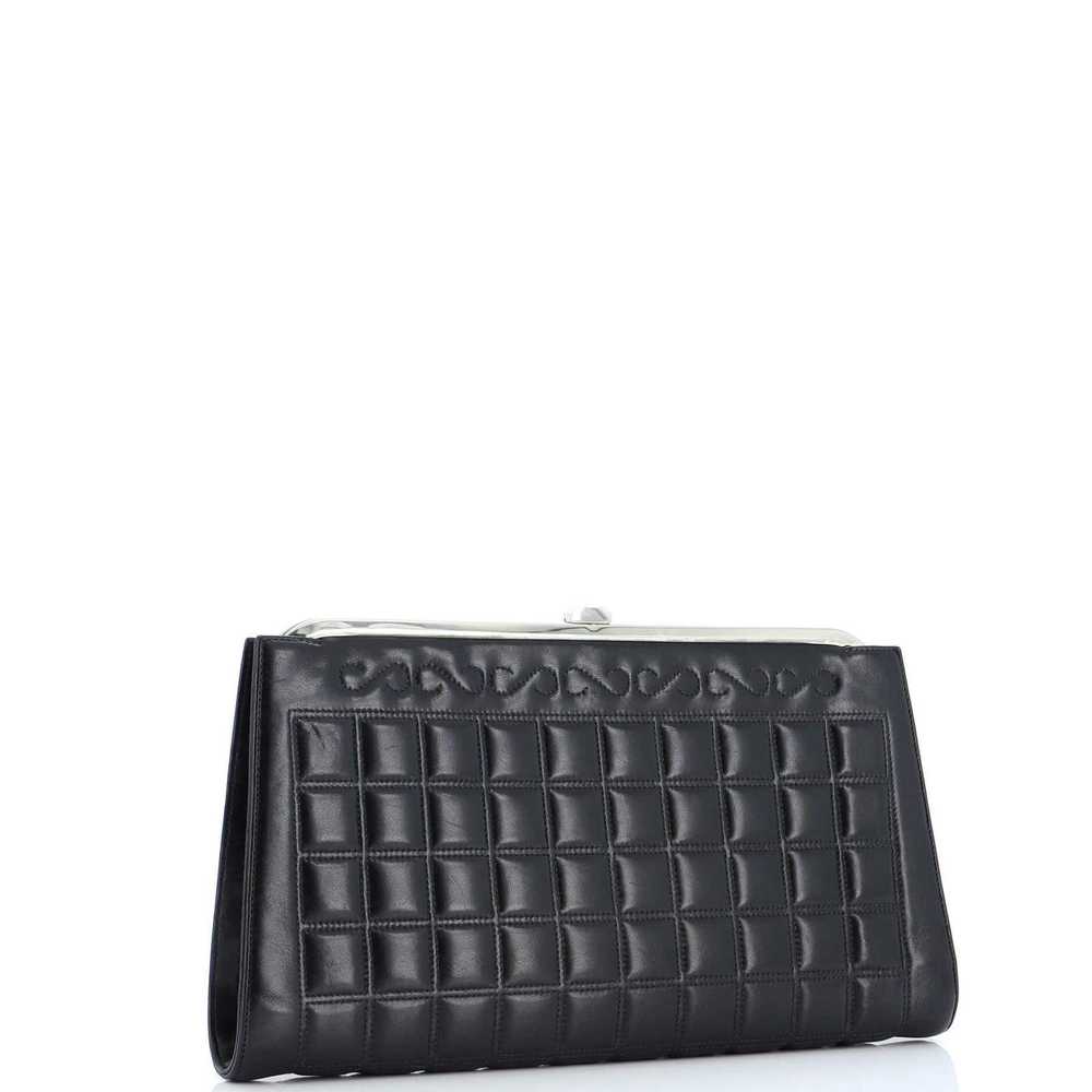 Chanel Square Stitch Frame Clutch Quilted Lambski… - image 2