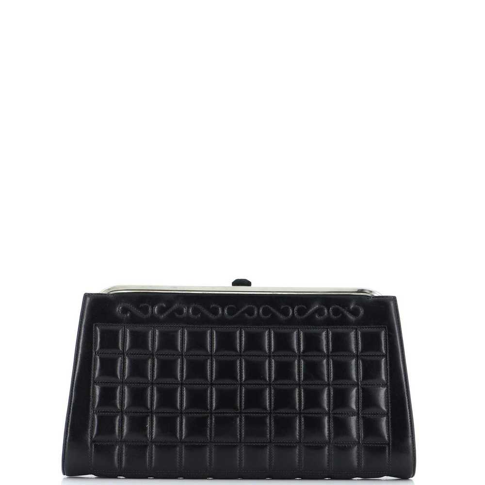 Chanel Square Stitch Frame Clutch Quilted Lambski… - image 3