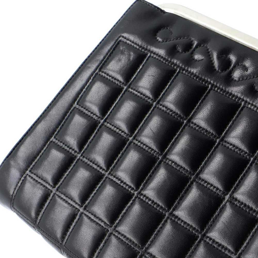 Chanel Square Stitch Frame Clutch Quilted Lambski… - image 6