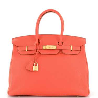 Hermes Birkin Handbag Pink Clemence with Gold Har… - image 1