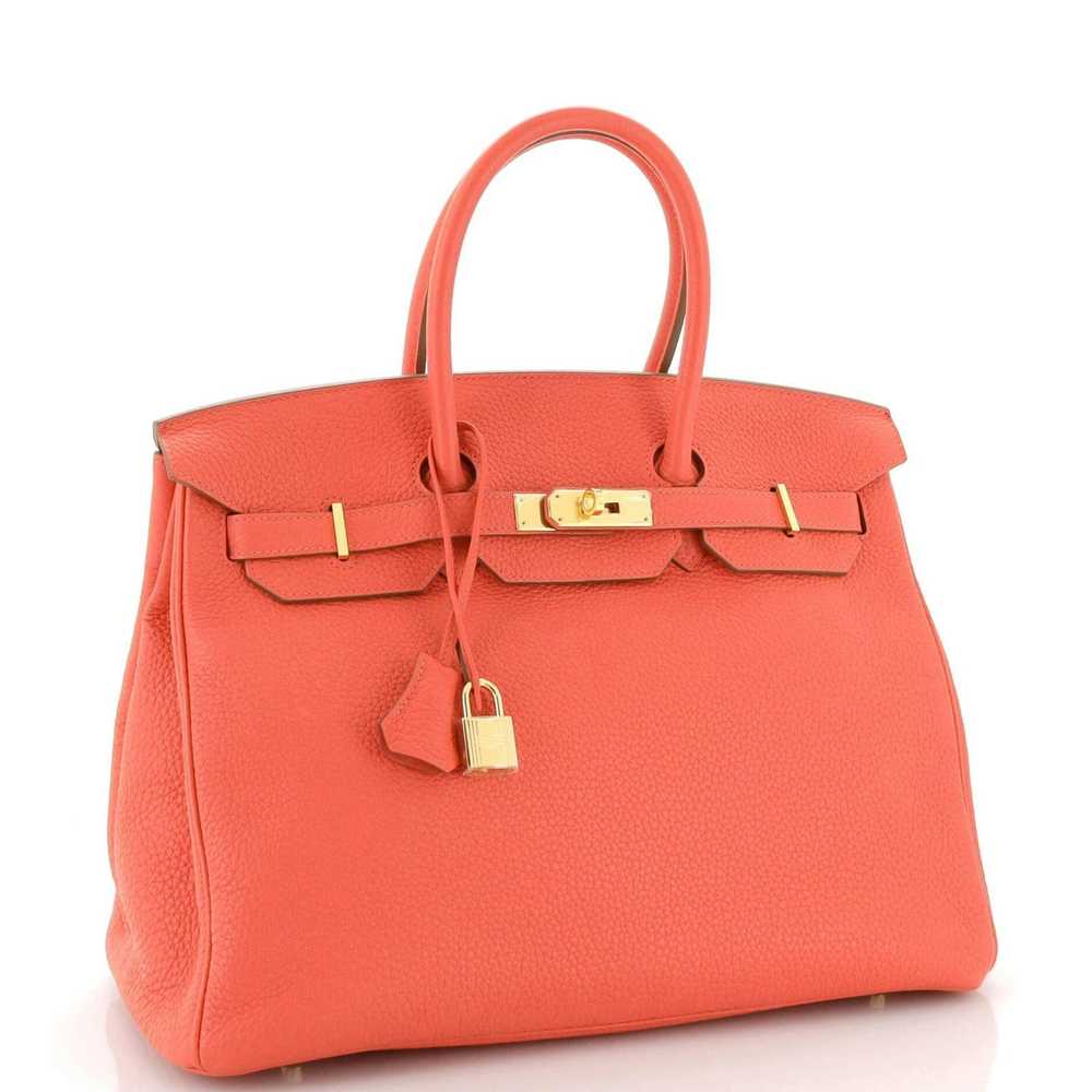 Hermes Birkin Handbag Pink Clemence with Gold Har… - image 3