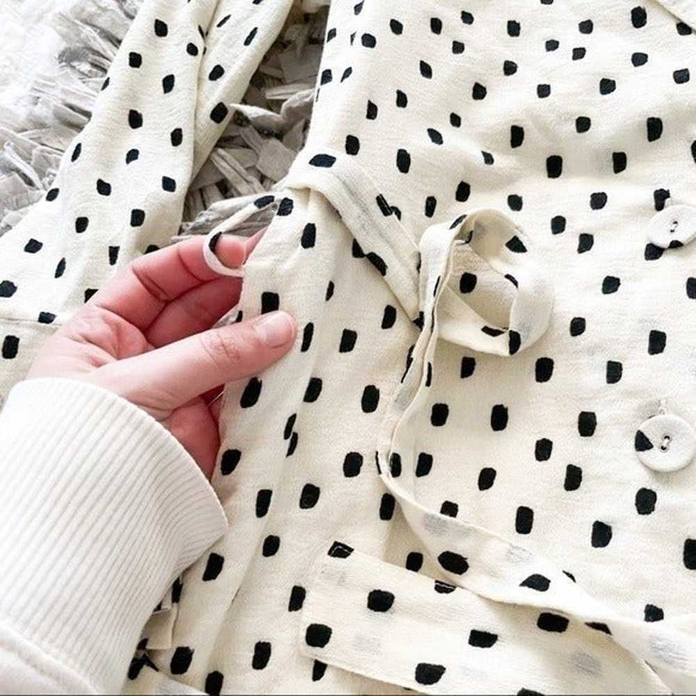 Zulu & Zephyr Speckle Shirt Dress Ivory Polka Dot… - image 3