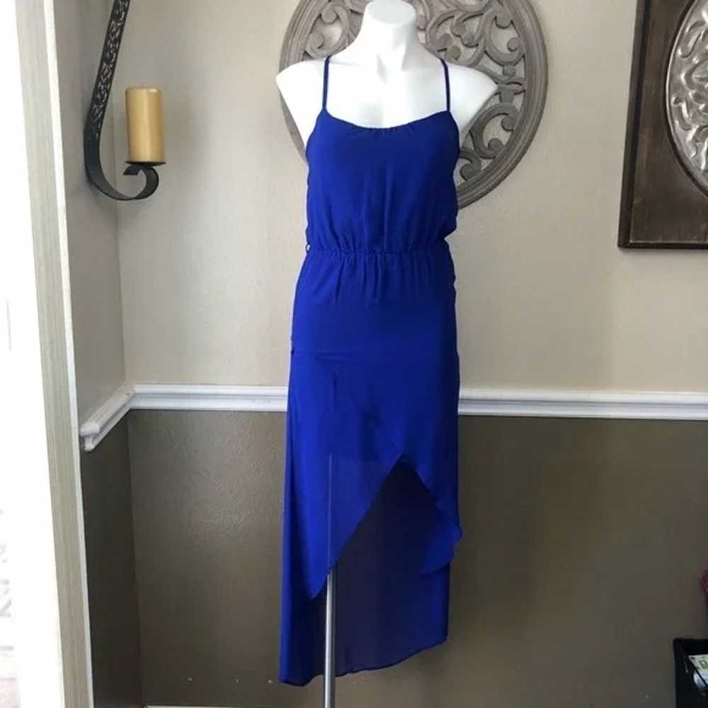 blue Asymmetrical hem summer dress size XS - image 2