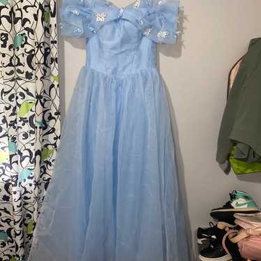 Vintage 1950s Party Dress - Cinderella Blue Pastel Satin + Lace Jr The –  Jumblelaya Vintage