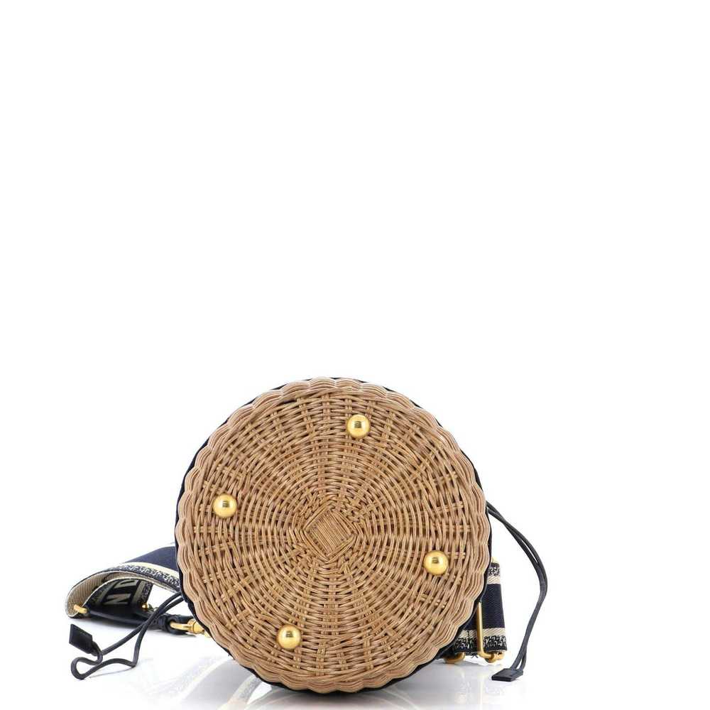 Dior Drawstring Bucket Bag Wicker with Oblique Ca… - image 4