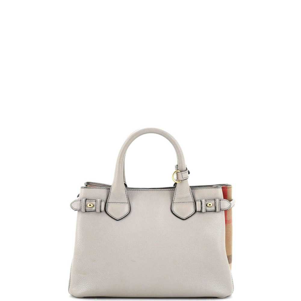 Burberry Banner Tote Leather and House Check Canv… - image 3