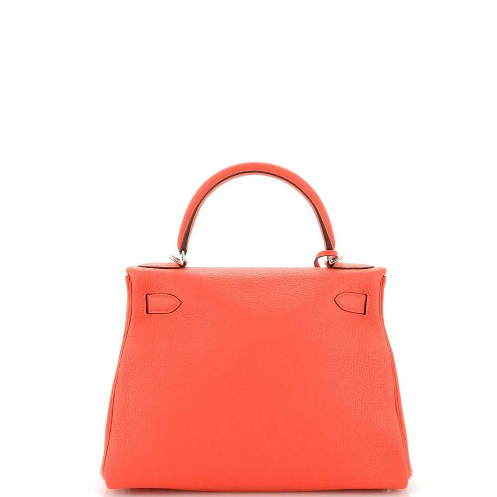 Hermes Kelly Handbag Pink Clemence with Palladium… - image 4