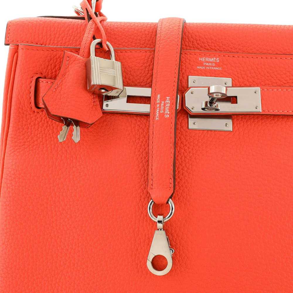 Hermes Kelly Handbag Pink Clemence with Palladium… - image 7