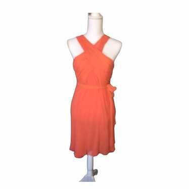 Tibi Silk Orange Sleeveless Dress 6 EUC - image 1