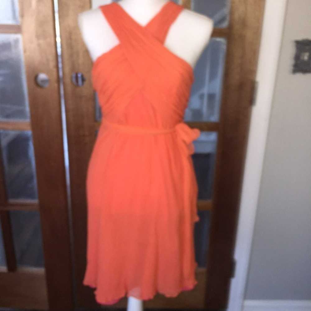 Tibi Silk Orange Sleeveless Dress 6 EUC - image 3