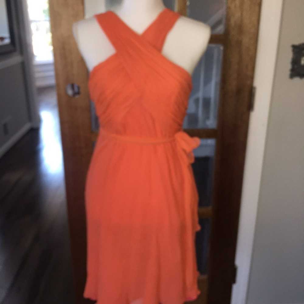Tibi Silk Orange Sleeveless Dress 6 EUC - image 5