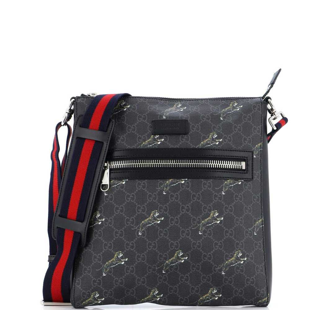 Gucci Web Strap Front Zip Messenger Bag Printed G… - image 1