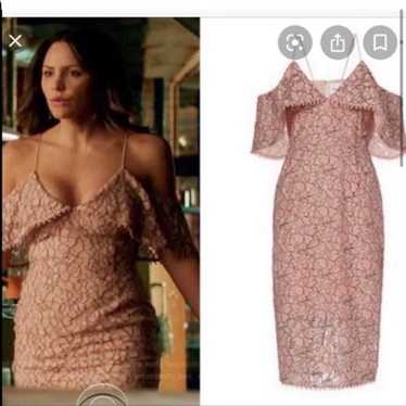 Nicholas Pink Basque Lace Dress