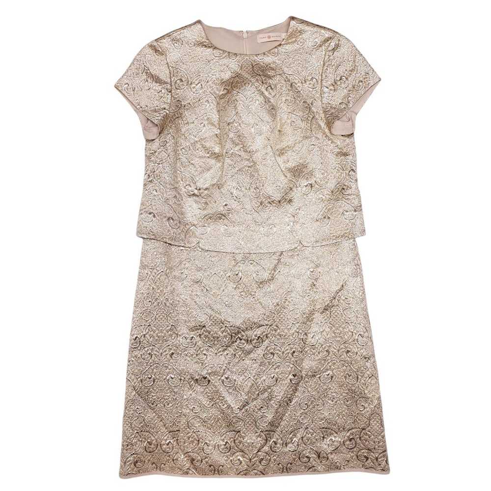 Tory Burch Dress Metallic Embossed Jacquard Briel… - image 1