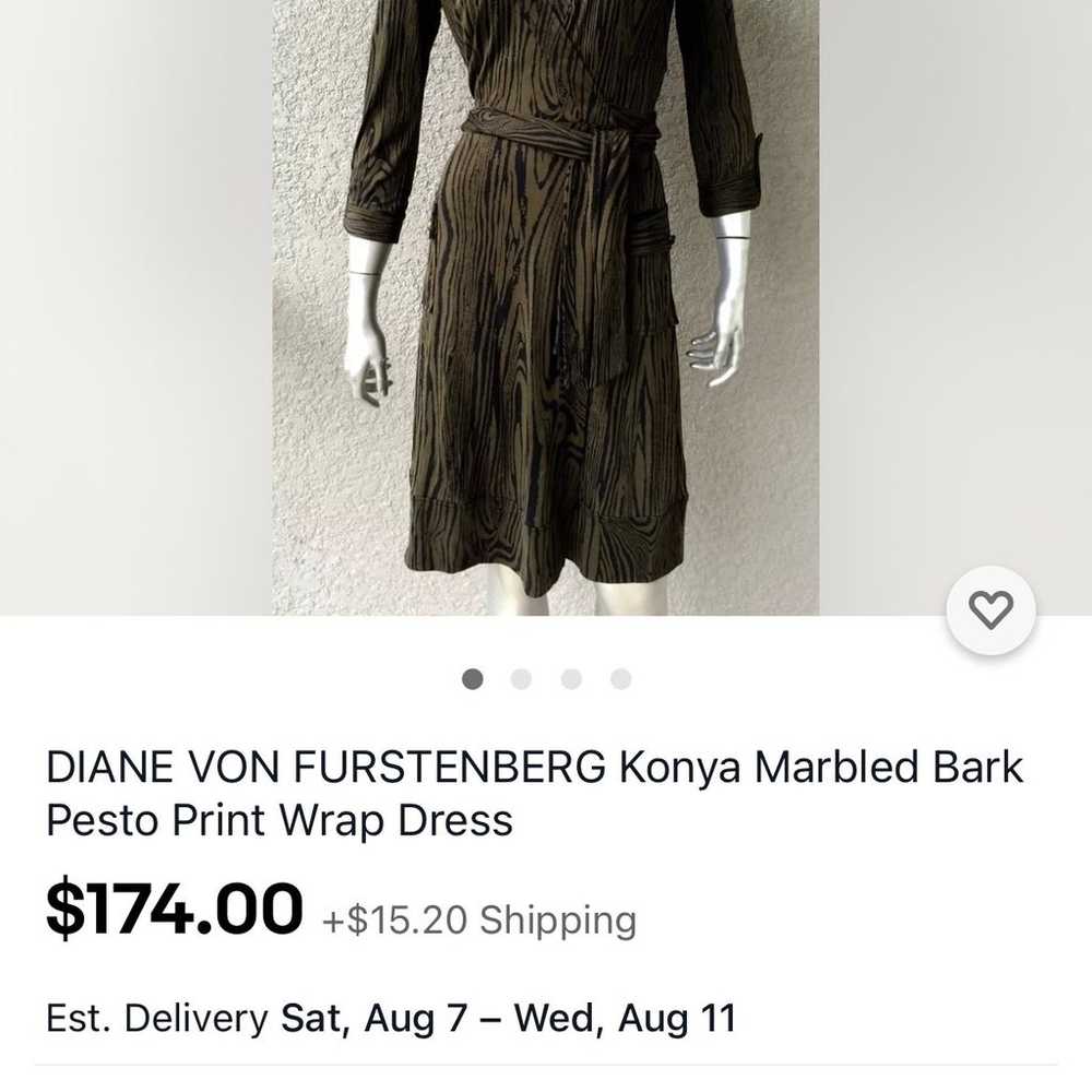 Diane Von Furstenberg Green Wrap Dress - image 12