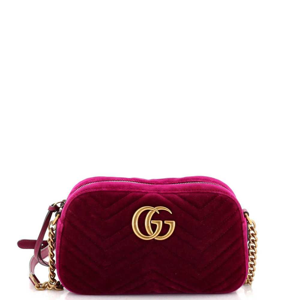 Gucci GG Marmont Shoulder Bag Matelasse Velvet Sm… - image 1