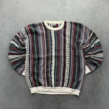 Vintage 90s Cotton Traders Sweater Coogi Style 3D Textured Mens Large