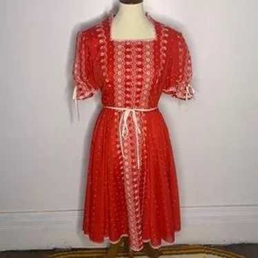 Vintage Embroidered Square Dance Dress - image 1