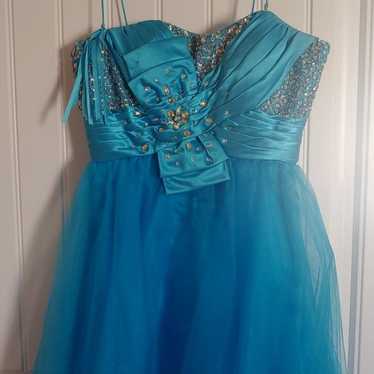 Blue Prom Dress Medium (8-10) - image 1