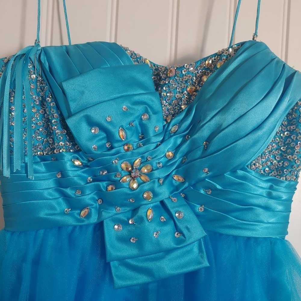 Blue Prom Dress Medium (8-10) - image 3