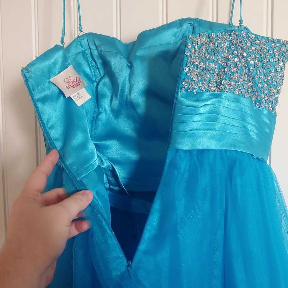 Blue Prom Dress Medium (8-10) - image 5
