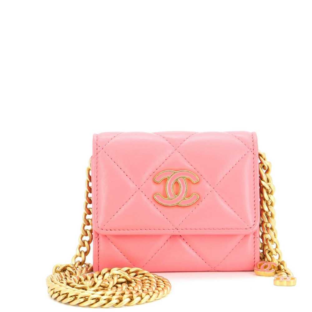 Chanel Pending CC Card Holder on Chain Quilted La… - image 1
