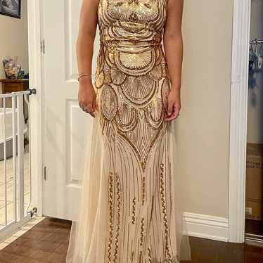 beautiful gold prom dress