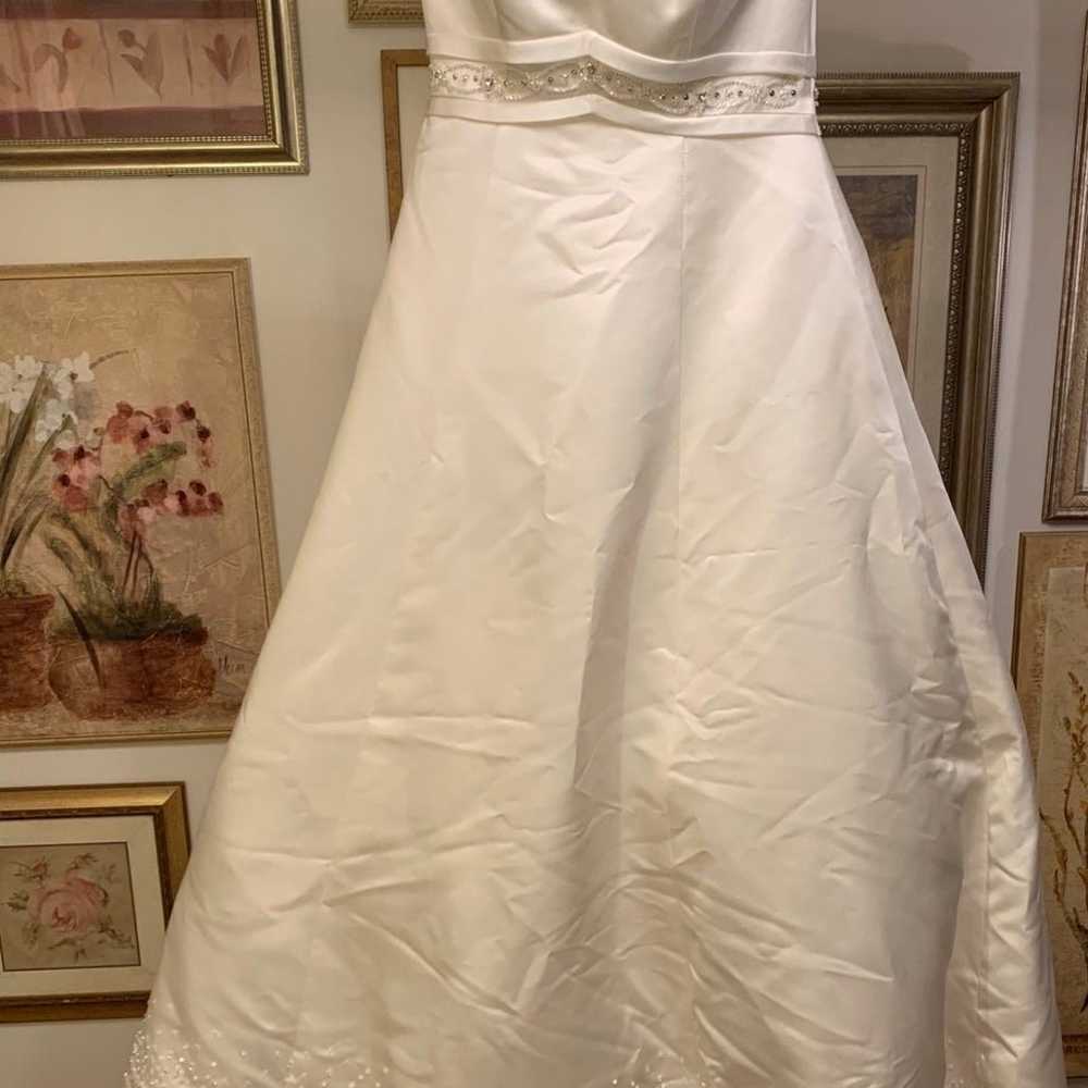 beautiful ivory beaded strapless wedding dress - image 1