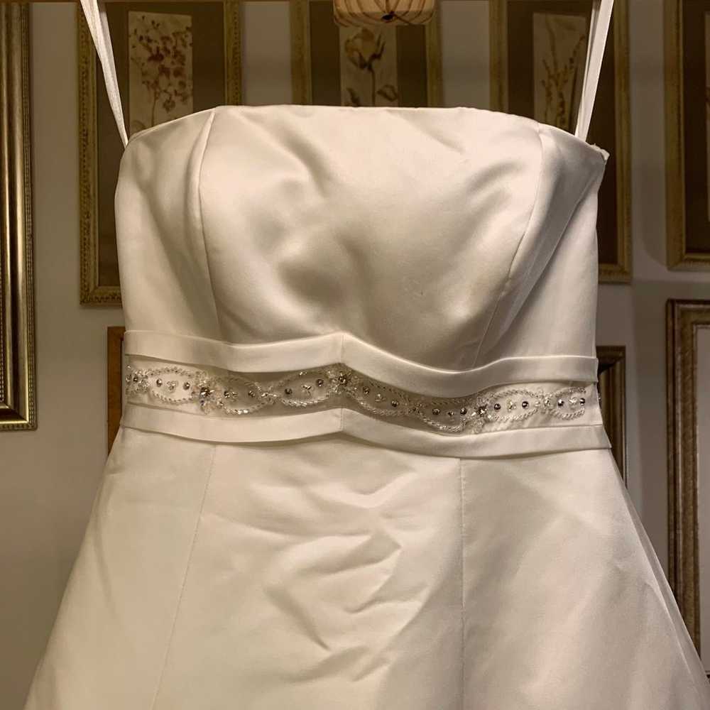 beautiful ivory beaded strapless wedding dress - image 2