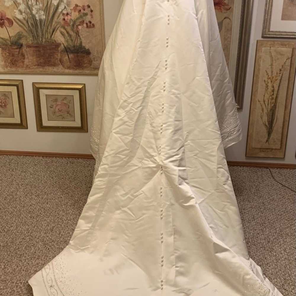 beautiful ivory beaded strapless wedding dress - image 3