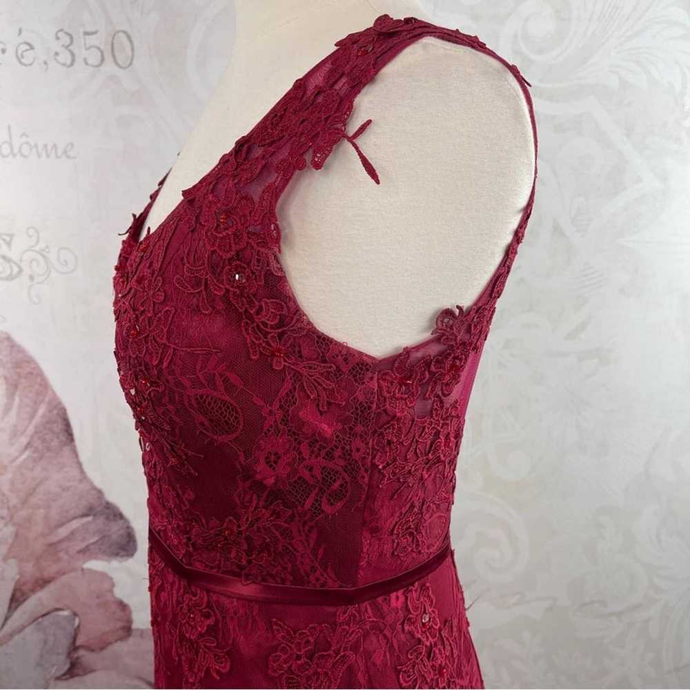 Burgundy or wine color lace mermaid style dress s… - image 10