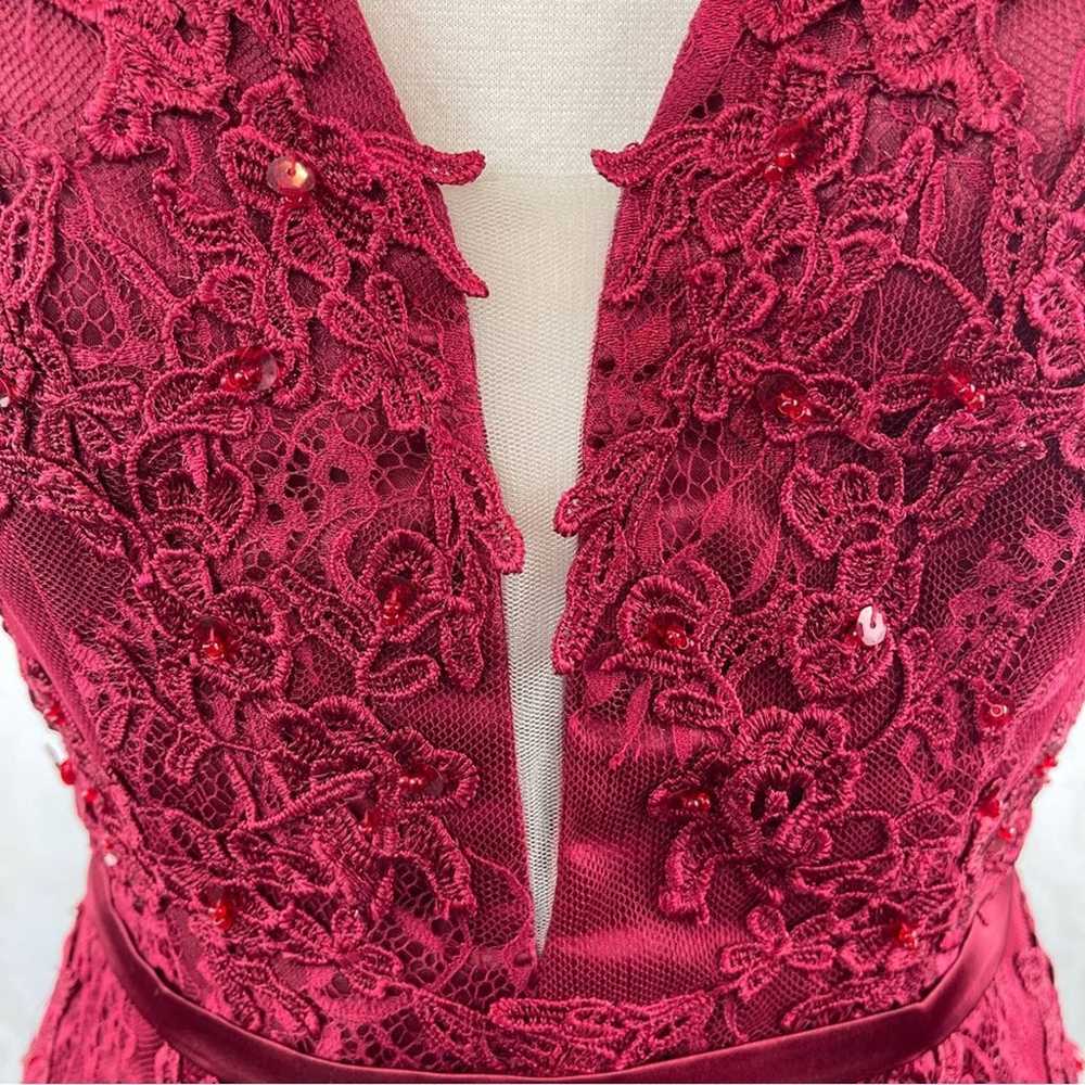 Burgundy or wine color lace mermaid style dress s… - image 3