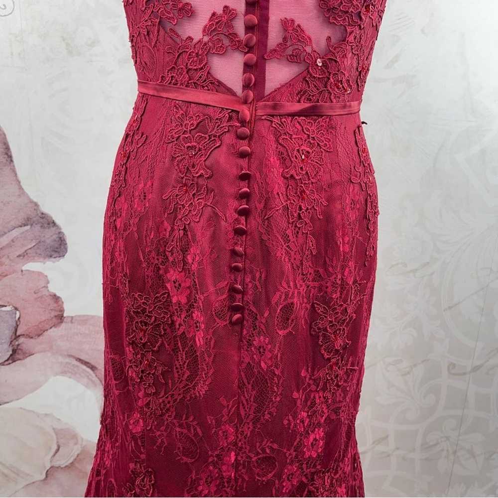 Burgundy or wine color lace mermaid style dress s… - image 8