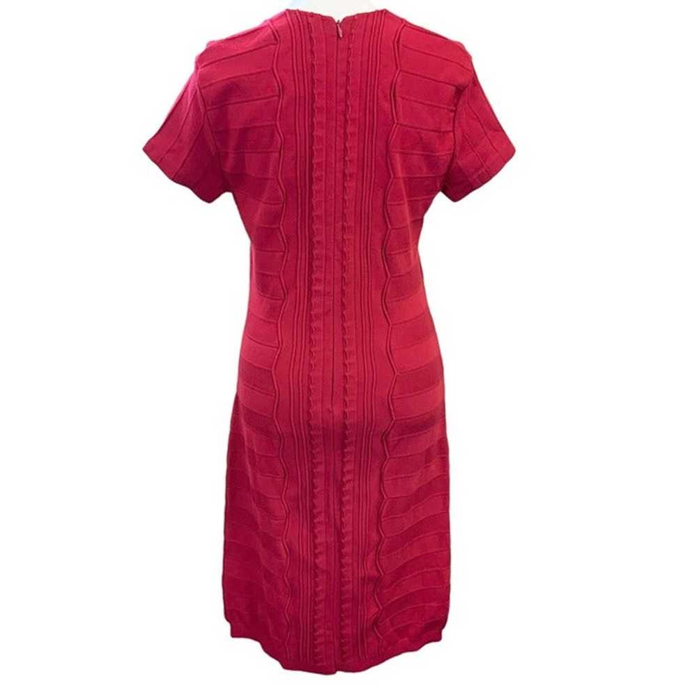 Escada Bodycon Short Sleeve Knit Dress In Ruby Si… - image 3
