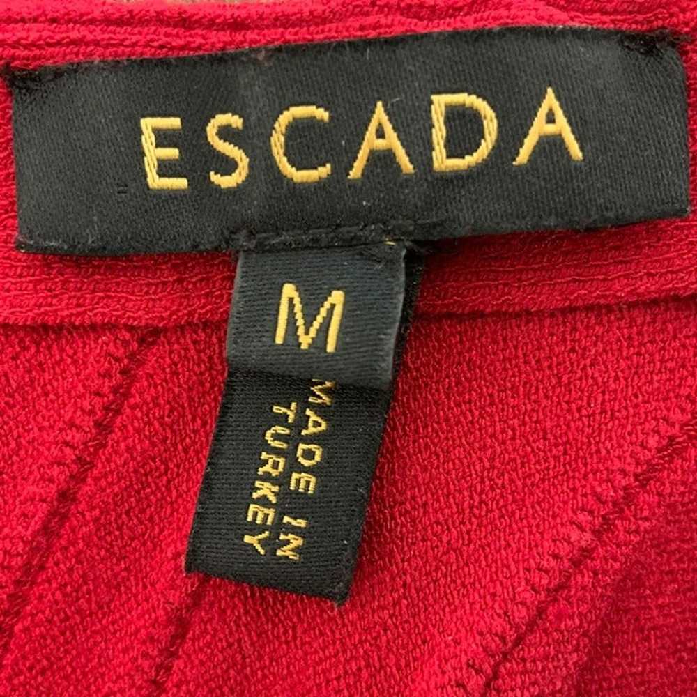 Escada Bodycon Short Sleeve Knit Dress In Ruby Si… - image 6
