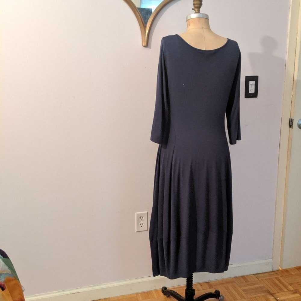 Eileen Fisher Navy Blue Knit dress - image 3