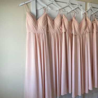 Bill Levkoff  Bridesmaids dress: shell pink