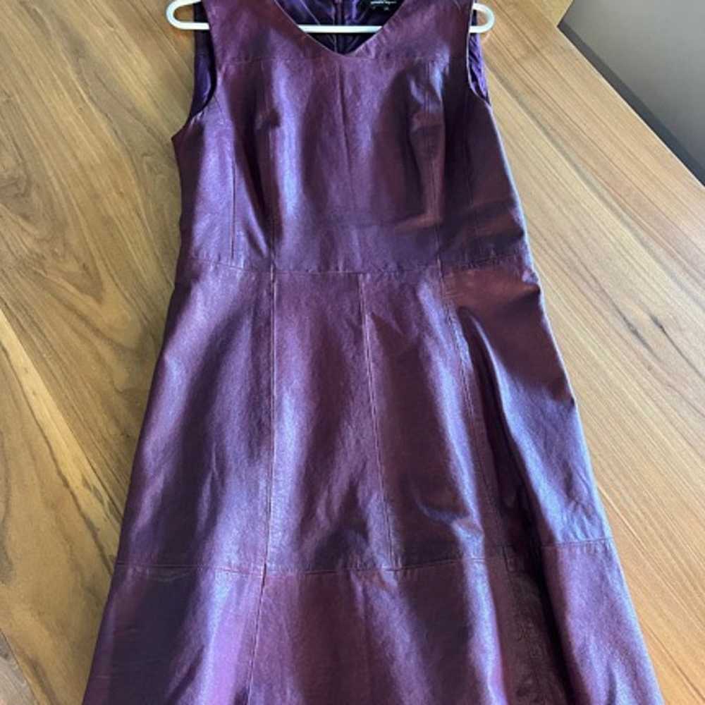 Nanette Lepore Purple Leather Fun Dress - image 1