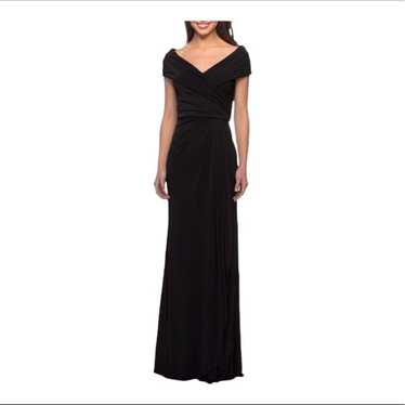 La Femme 26519 Black Ruched Gown 16