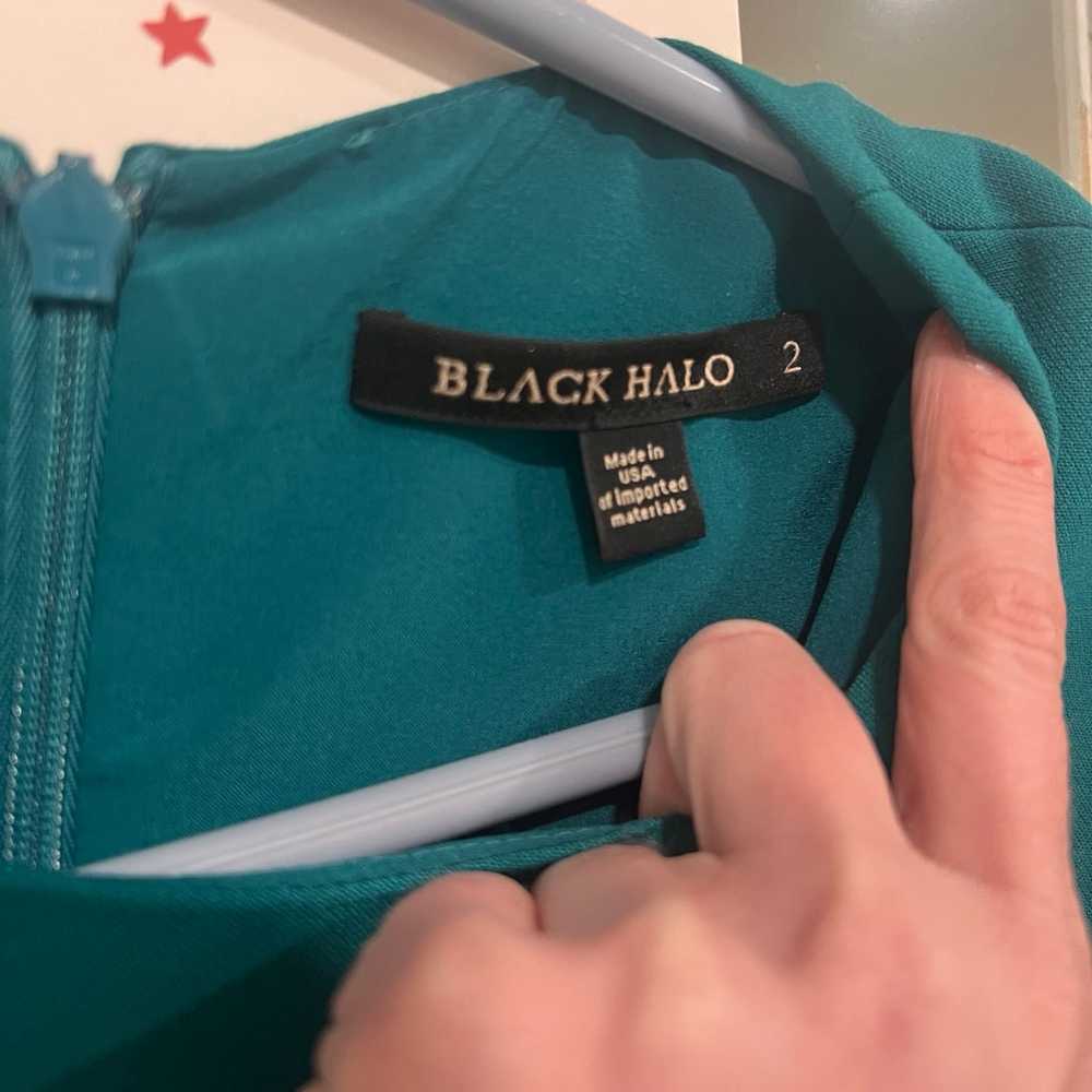 Black Halo belted sheath dress size 2 - image 2