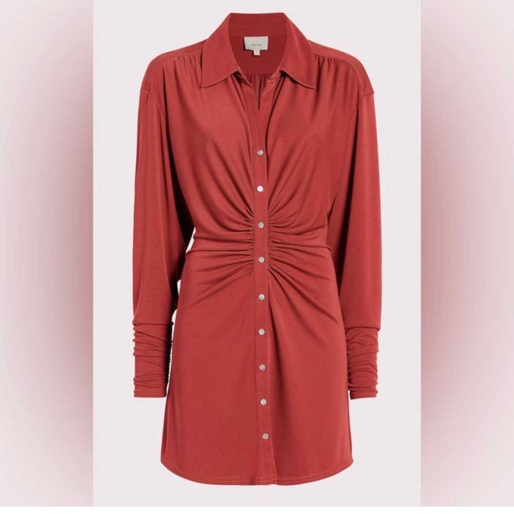 Cinq a sept Arden Ruched Long Sleeve Shirtdress i… - image 1